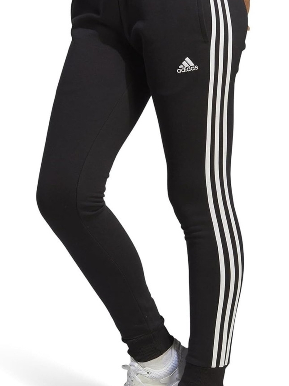 Adidas Black 3-Stripe Slim Track Pants